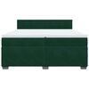 vidaXL Giroletto a Molle con Materasso Verde Scuro 200x200 cm Velluto