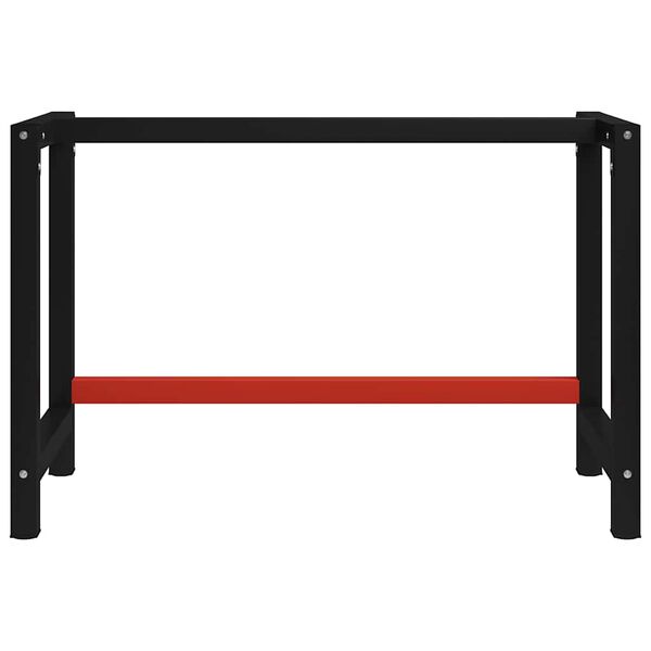 vidaXL Telaio per Banco da Lavoro in Metallo 120x57x79 cm Nero e Rosso