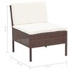 vidaXL Set Divani da Giardino 8 pz con Cuscini in Polyrattan Marrone