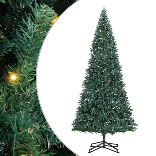 vidaXL Albero di Natale Artificiale Pre-illuminato con Set di Palline