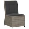 vidaXL Divano Reclinabile da Giardino con Cuscini Grigio in Polyrattan
