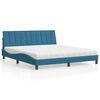 vidaXL Letto con Materasso Hanko Blu 180x200 cm in Velluto