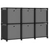 vidaXL Mobile con 6 Scatole a Cubo Nero 103x30x72,5 cm in Tessuto