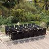 vidaXL Set Pranzo da Giardino 15 pz con Cuscini in Polyrattan Nero