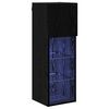 vidaXL Mobile TV da Parete con LED Rovere Nero 30,5 x 30 x 90 cm