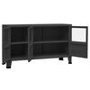 vidaXL Credenza Antracite Industriale 105x35x62 cm in Metallo e Vetro