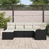 vidaXL Set Divano da Giardino 6 pcs Nero polyrattan