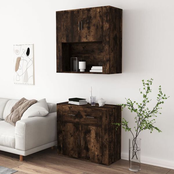 vidaXL Credenza Rovere Fumo in Legno Multistrato