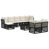 vidaXL Set Divano da Giardino 10 pz Nero polyrattan