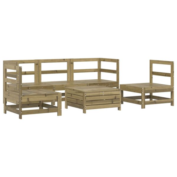 vidaXL Set Divani da Giardino 6 pz in Legno Impregnato di Pino