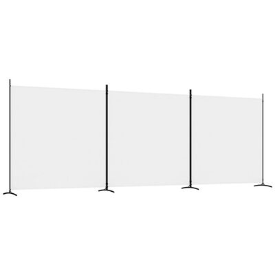 vidaXL Divisorio a 3 Pannelli bianco 525x180 cm in Tessuto