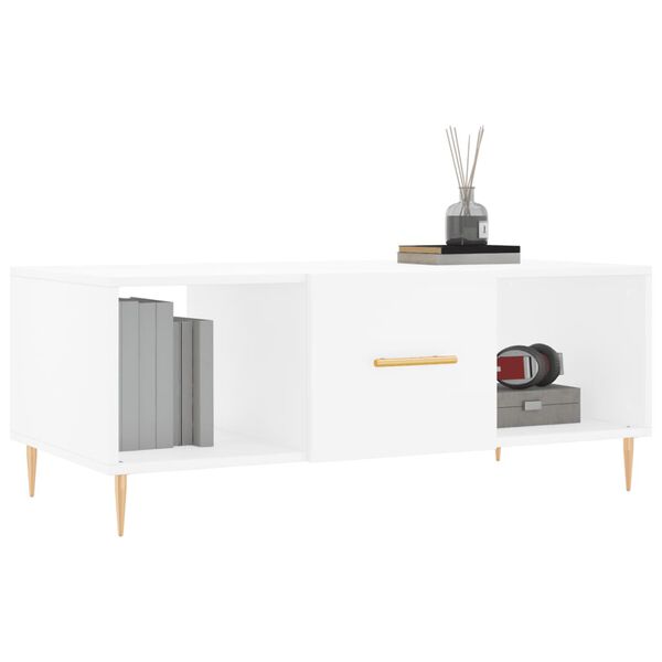 vidaXL Tavolino da Salotto Bianco 102x50x40 cm in Legno Multistrato