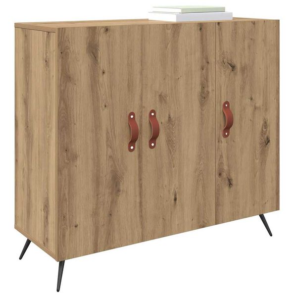 vidaXL Credenza Rovere artigianale 89,5 x 34 x 80 cm Legno multistrato