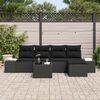 vidaXL Set Divano da Giardino con cuscino 6 pcs Nero polyrattan