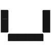 vidaXL Set mobile TV Montaggio a parete 4 pcs Nero Legno multistrato