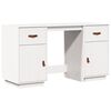 vidaXL Scrivania con Armadietti Bianco 135x50x75cm Legno Massello Pino