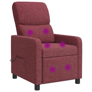 vidaXL Poltrona reclinabile Rosso Vino Tessuto