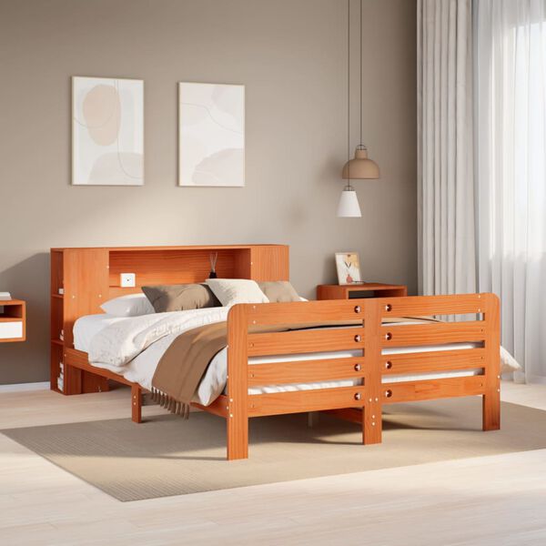 vidaXL Letto senza Materasso Marrone Cera 120x190 cm in Legno di Pino