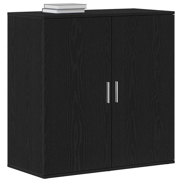 vidaXL Credenza Rovere Nero 79 x 38 x 80 cm Legno multistrato
