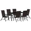vidaXL Set da Pranzo per Giardino 7 pcs Caff&egrave; nero