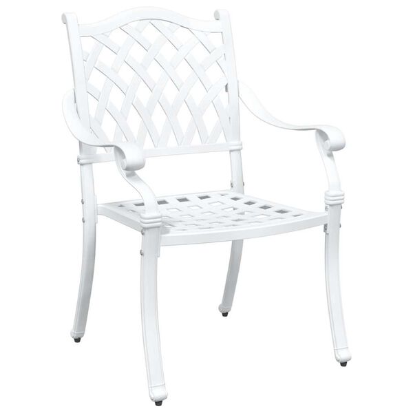 vidaXL Set di Tavolo da Giardino 3 pcs Bianco Alluminio pressofuso