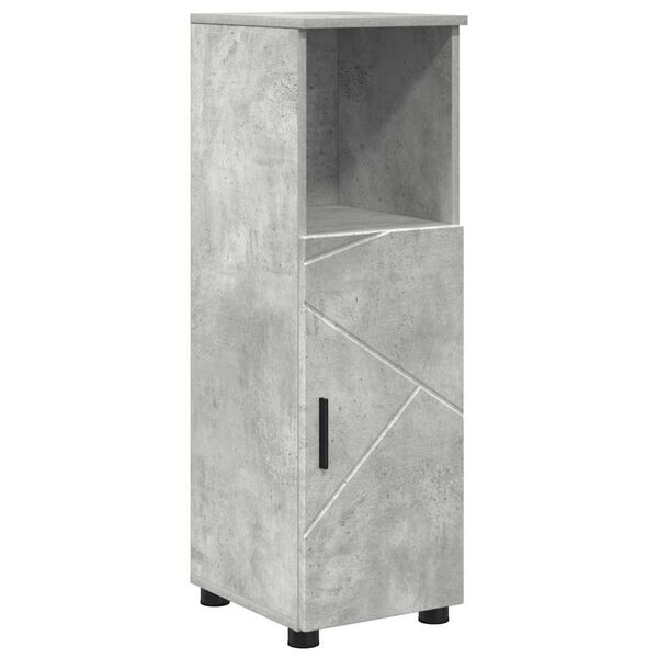 vidaXL Mobile da Bagno con porta Grigio cemento 30 x 35 x 95 cm