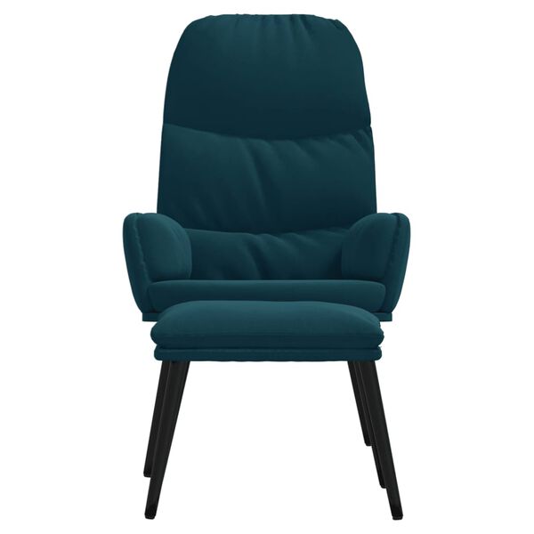 vidaXL Poltrona Relax con Poggiapiedi Blu in Velluto