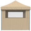 vidaXL Tendone per Feste Pieghevole Pop-Up con 3 Pareti Beige