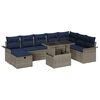 vidaXL Set Divano da Giardino 9 pz Grigio polyrattan