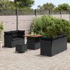 vidaXL Set Divano da Giardino 8 pcs Nero polyrattan