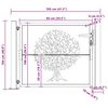 vidaXL Cancello da giardino 100x100 cm in acciaio Corten con design ad albero