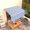 vidaXL Tenda Sole Retrattile Automatica Parasole 3,5x2,5m Blu Bianco