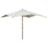 vidaXL Ombrellone da Giardino con Palo in Legno Sabbia 300x300x273 cm