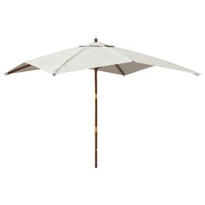 vidaXL Ombrellone da Giardino con Palo in Legno Sabbia 300x300x273 cm