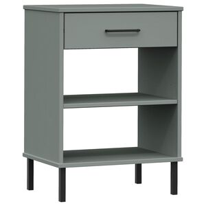 vidaXL Mobile Consolle Gambe Metallo Grigio Legno Massello Pino OSLO