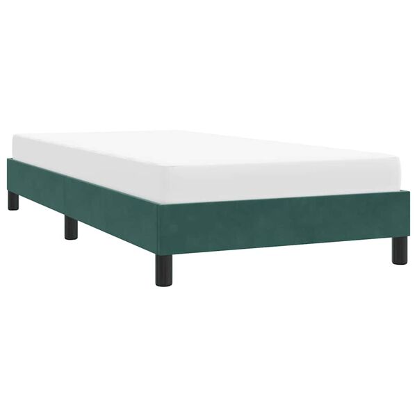 vidaXL Giroletto senza Materasso Verde Scuro 100x210 cm in Velluto
