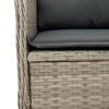 vidaXL Panchina da giardino con cuscino Grigio chiaro Poly Rattan