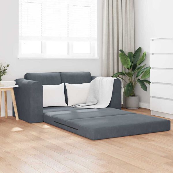 vidaXL Divano letto Grigio scuro 148 x 71 x 83 cm Velluto