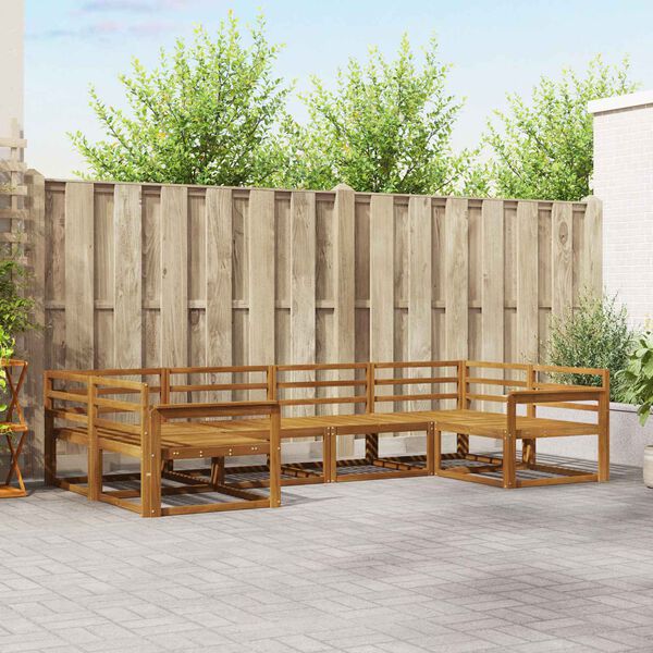 vidaXL Set di divani da esterno 6 pcs Naturale