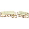vidaXL Set di divani da esterno 9 pz Bianco e Crema