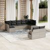 vidaXL Set Divano da Giardino 9pz con Cuscini Grigio Chiaro Polyrattan
