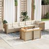 vidaXL Set Divano da Giardino 9 pz con Cuscini Beige in Polyrattan