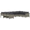 vidaXL Set Divani da Giardino 9 pz con Cuscini in Polyrattan Grigio