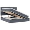 vidaXL Letto con contenitore LED e materasso Grigio Scuro 160 x 200 cm