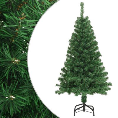 vidaXL Albero di Natale Artificiale con Rami Spessi Verde 120 cm PVC