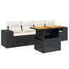 vidaXL Set Divani da Giardino 5 pz con Cuscini in Polyrattan Nero