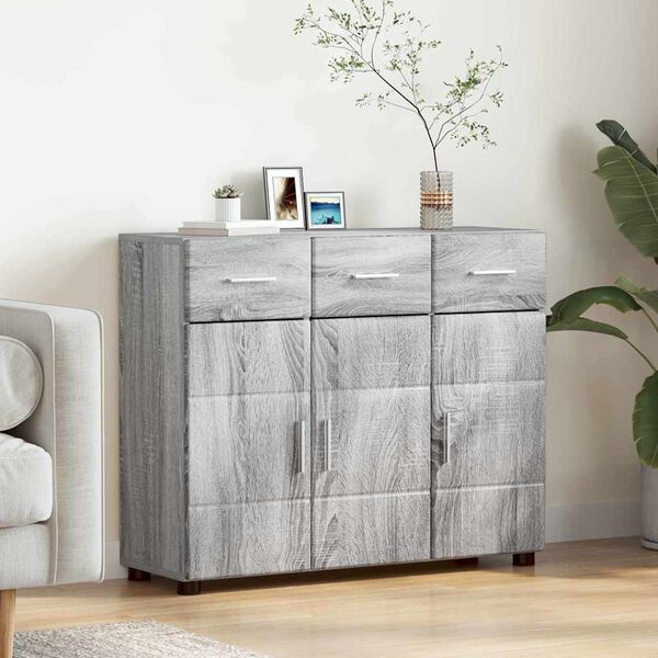 vidaXL Credenza Grigio Sonoma 88,5 x 30,5 x 73 cm Legno multistrato