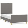 vidaXL Giroletto senza Materasso Grigio Scuro 90x200 cm Tessuto