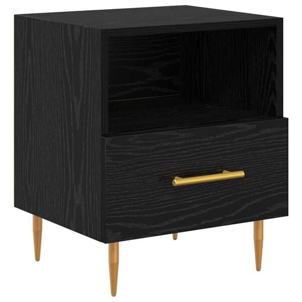 vidaXL Comodino con cassetto Nero 40 x 35 x 47,5 cm Legno multistrato