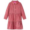 vidaXL Abito da Bambina con Maniche Lunghe in Velluto a Coste Rosa Antico 92